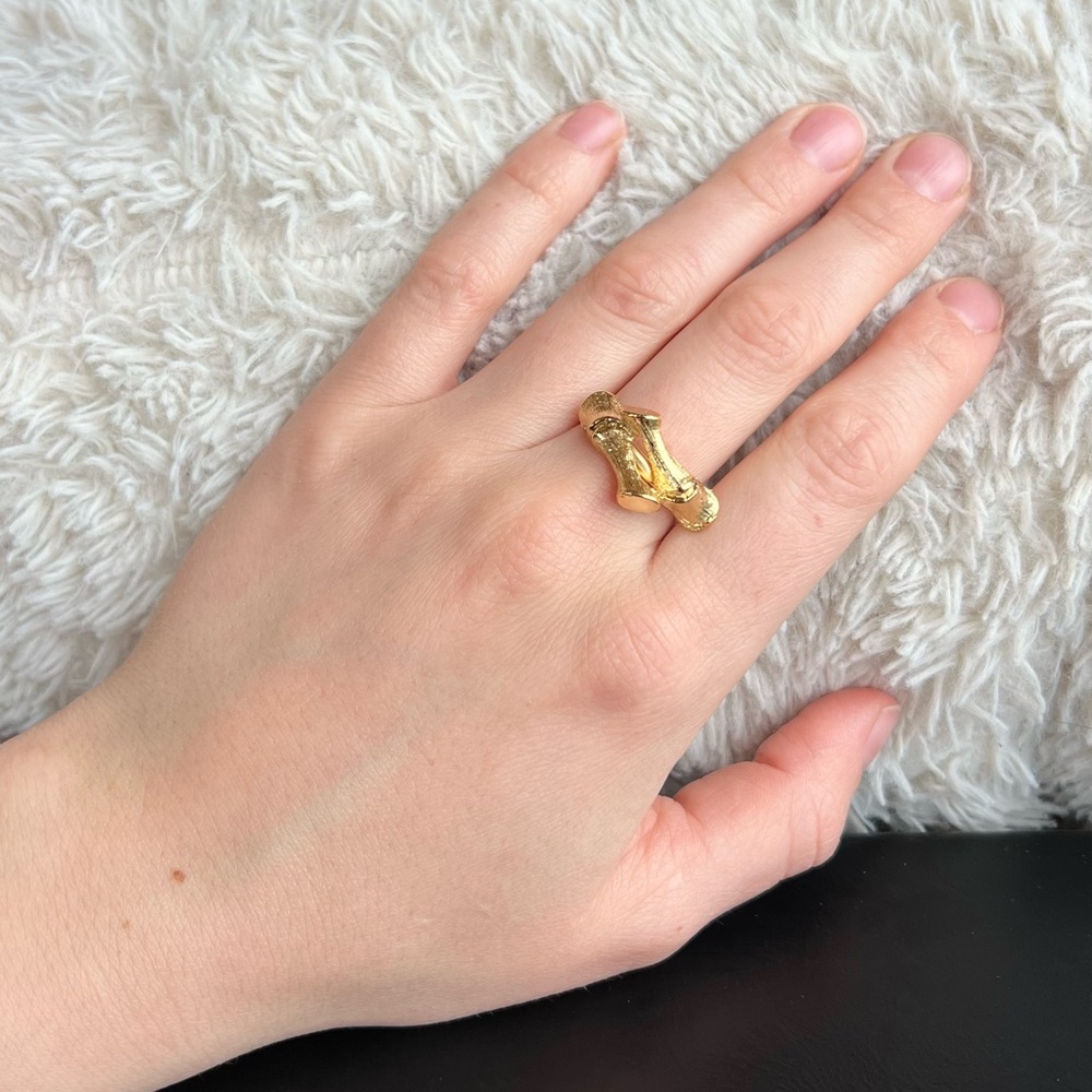 Gold Bamboo Ring- Adjustable - Picture 7 of 7